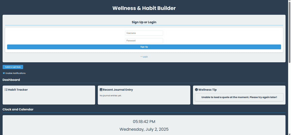 Wellness & Habit Builder